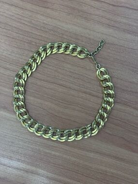 Vintage Monet Gold Tone Statement Necklace Chunky Link Chain